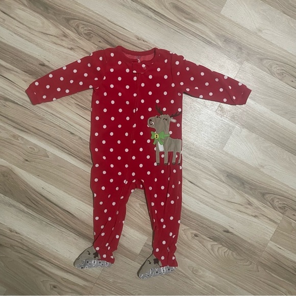 Carter's Other - Carter’s red fleece footie pajamas size 2t